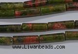 CTB350 15.5 inches 4*13mm tube unakite beads wholesale