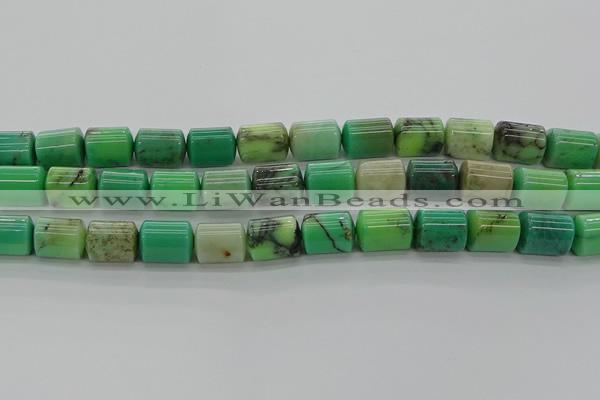 CTB516 15.5 inches 10*13mm triangle grass agate beads wholesale