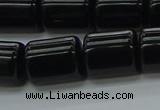 CTB545 15.5 inches 10*13mm triangle black agate beads wholesale