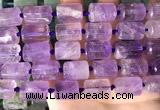 CTB651 15.5 inches 12*16mm faceted tube amethyst beads