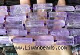 CTB670 14*27mm - 15*28mm faceted flat tube light amethyst beads