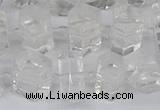 CTB750 15.5 inches 6*10mm - 8*12mm faceted tube white crystal beads