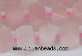 CTB751 15.5 inches 6*10mm - 8*12mm faceted tube rose quartz beads