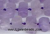 CTB752 15.5 inches 6*10mm - 8*12mm faceted tube lavender amethyst beads