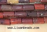 CTB815 15.5 inches 2*4mm tube red jasper beads wholesale