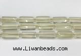 CTB858 13*25mm - 15*28mm faceted flat tube lemon quartz beads