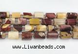 CTB873 13*25mm - 14*19mm faceted tube mookaite beads