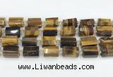 CTB874 13*25mm - 14*19mm faceted tube yellow tiger eye beads