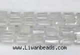 CTB875 13*25mm - 14*19mm faceted tube yellow white crystal beads