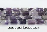 CTB877 13*25mm - 14*19mm faceted tube amethyst beads