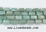 CTB882 13*25mm - 14*19mm faceted tube amazonite beads