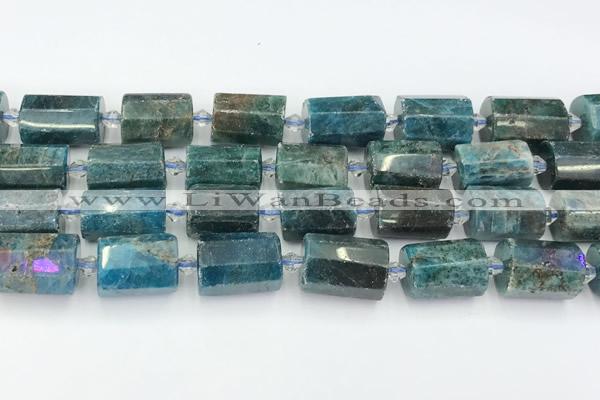 CTB888 15.5 inches 13*25mm - 14*19mm faceted tube apatite beads