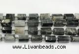 CTB891 15.5 inches 13*25mm - 14*19mm faceted tube eagle eye jasper beads