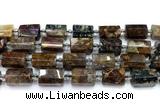 CTB953 15 inches 13*25mm - 14*19mm faceted tube pietersite beads