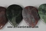 CTD07 Top drilled 22*30mm flat teardrop Indian agate beads