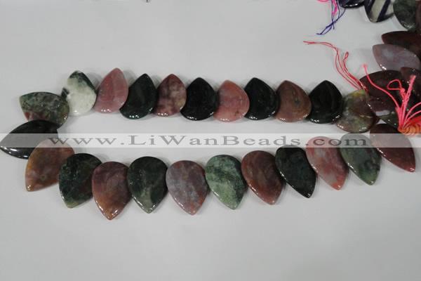 CTD07 Top drilled 22*30mm flat teardrop Indian agate beads