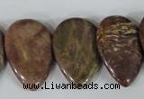 CTD09 Top drilled 22*30mm flat teardrop jasper gemstone beads