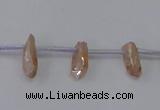 CTD1101 Top drilled 4*12mm - 5*18mm nuggets plated quartz beads