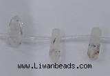 CTD1137 Top drilled 6*15mm - 8*20mm nuggets white crystal beads