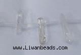 CTD1140 Top drilled 5*12mm - 6*18mm nuggets white crystal beads