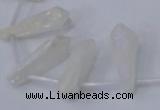 CTD1142 Top drilled 8*25mm - 10*30mm nuggets white crystal beads