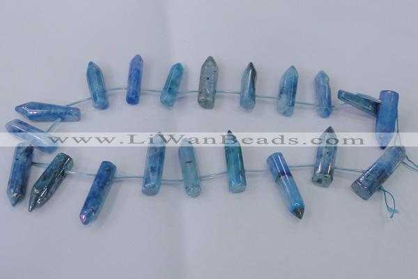 CTD1147 Top drilled 8*20mm - 10*30mm sticks plated quartz beads