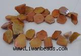 CTD1173 Top drilled 15*25mm - 30*40mm freeform plated agate beads