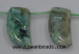 CTD1188 Top drilled 15*30mm - 16*32mm horn plated quartz beads