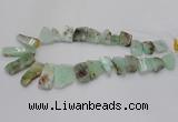 CTD1202 Top drilled 13*18mm - 15*40mm freeform Australia chrysoprase beads