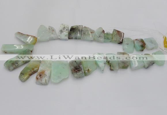 CTD1202 Top drilled 13*18mm - 15*40mm freeform Australia chrysoprase beads