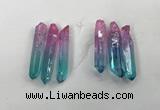 CTD1224 Top drilled 7*30mm - 9*45mm sticks plated quartz beads