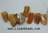 CTD1510 Top drilled 30*50mm - 30*70mm freeform agate slab beads