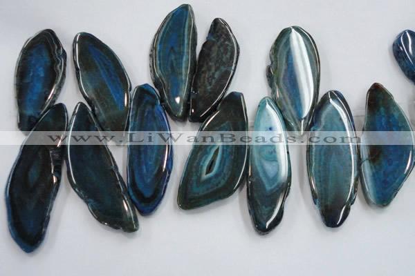 CTD1521 Top drilled 25*50mm - 30*60mm freeform agate slab beads