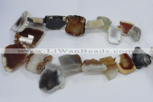 CTD1553 Top drilled 18*25mm - 30*45mm freeform agate slab beads