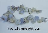 CTD1555 Top drilled 18*25mm - 30*45mm freeform blue lace agate slab beads