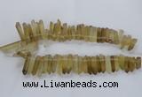 CTD1592 Top drilled 6*20mm - 8*45mm sticks lemon quartz beads