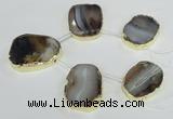 CTD1605 Top drilled 30*40mm - 35*45mm freeform montana agate beads