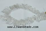 CTD1638 Top drilled 5*25mm - 7*45mm sticks white crystal beads