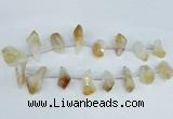 CTD1645 Top drilled 15*20mm - 18*35mm faceted nuggets citrine beads