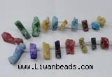 CTD1655 Top drilled 10*20mm - 15*40mm freeform druzy agate beads