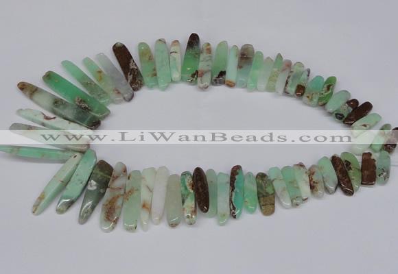 CTD1657 Top drilled 6*20mm - 8*50mm sticks Australia chrysoprase beads