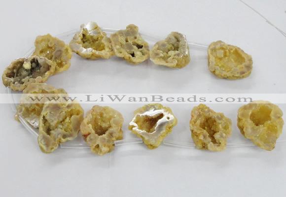 CTD1681 Top drilled 15*25mm - 30*35mm nuggets druzy agate beads