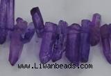 CTD1692 Top drilled 5*15mm - 7*35mm sticks dyed white crystal beads