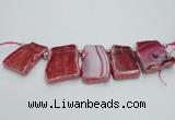 CTD1732 Top drilled 25*35mm - 30*45mm freeform agate slab beads