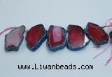 CTD1742 Top drilled 25*35mm - 35*50mm freeform agate slab beads