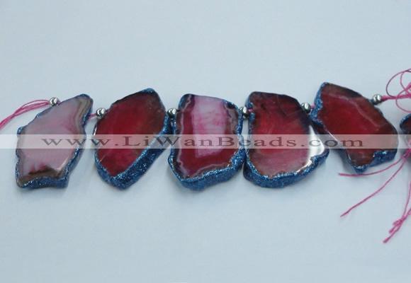 CTD1742 Top drilled 25*35mm - 35*50mm freeform agate slab beads