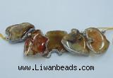 CTD1755 Top drilled 20*40mm - 35*55mm freeform agate slab beads