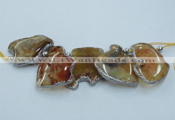 CTD1755 Top drilled 20*40mm - 35*55mm freeform agate slab beads