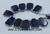 CTD1770 Top drilled 18*28mm - 22*35mm freeform lapis lazuli slab beads