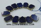 CTD1771 Top drilled 18*28mm - 22*35mm freeform lapis lazuli slab beads